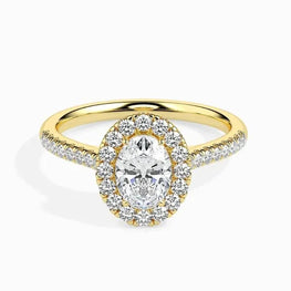3.69 Ct Oval Cut Halo Moissanite Bliss Ring