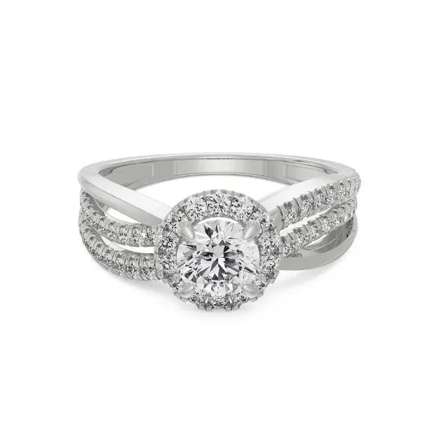 Artistic Round Moissanite Diamond Twisted Ring