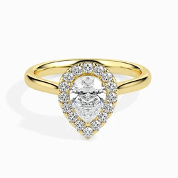 1.51 Pear Cut Halo Moissanite Sprico Ring