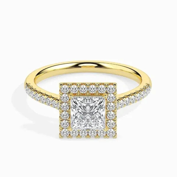 3.18 Ct Princess Cut Halo Moissanite Brianna Ring