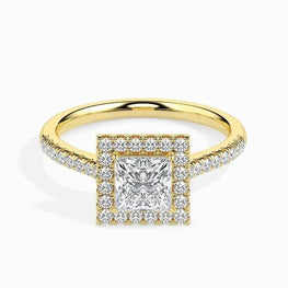 3.18 Ct Princess Cut Halo Moissanite Brianna Ring