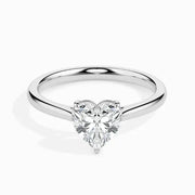 Vintage sapphire engagement ring in custom gold design - Heart Diamond Ring . 