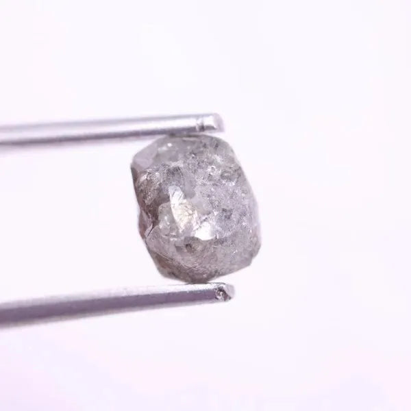 1.92Ct Natural Uncut Rough Diamond, Loose Raw Gray Earth Mined Diamond, Industrial Grade Stone for Jewelry Making, Unique Rugged Mineral Diamond