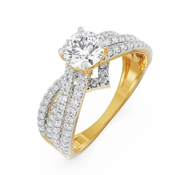 Round Moissanite Diamond Wedding Ring