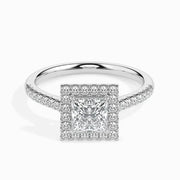 Vintage sapphire engagement ring in custom gold design - Cushion Diamond Ring 