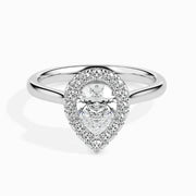 1.51 Pear Cut Halo Moissanite Sprico Ring