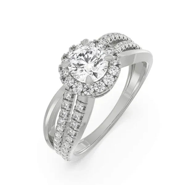 Artistic Round Moissanite Diamond Twisted Ring