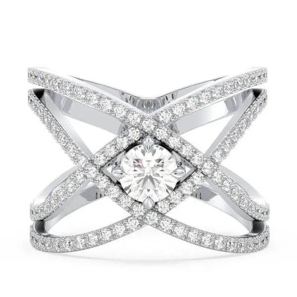 Elegant Round Cut Moissanite Diamond Ring