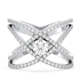 Elegant Round Cut Moissanite Diamond Ring