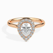 1.51 Pear Cut Halo Moissanite Sprico Ring