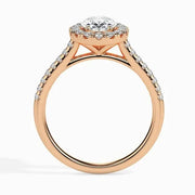 Unique Oval  shaped engagement ring in white gold setting - Women Special Diamond Ring 