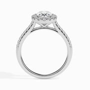 Unique Oval  shaped engagement ring in white gold setting - Women Special Diamond Ring 