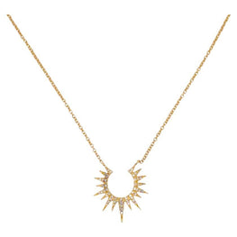 Open Sunburst Necklace Simulated Diamond Delicated Necklace Wedding Surprise Gift For Her