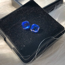 2.72 CT Blue Color Cobalt Sapphire Lab Created Gemstone Faceted Gemstone For Stunning Earring