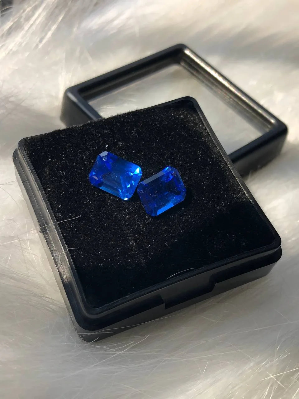 5.17 CT Emerald Shape Blue Sapphire Gemstone Cobalt Loose Faceted Gemstone For Earring
