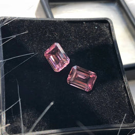 Emerald Cut Pink Sapphire Pair Gemstone