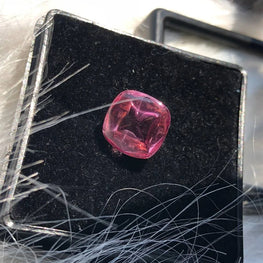 Unfaceted Cushion Cut Pink Sapphire Gemstone