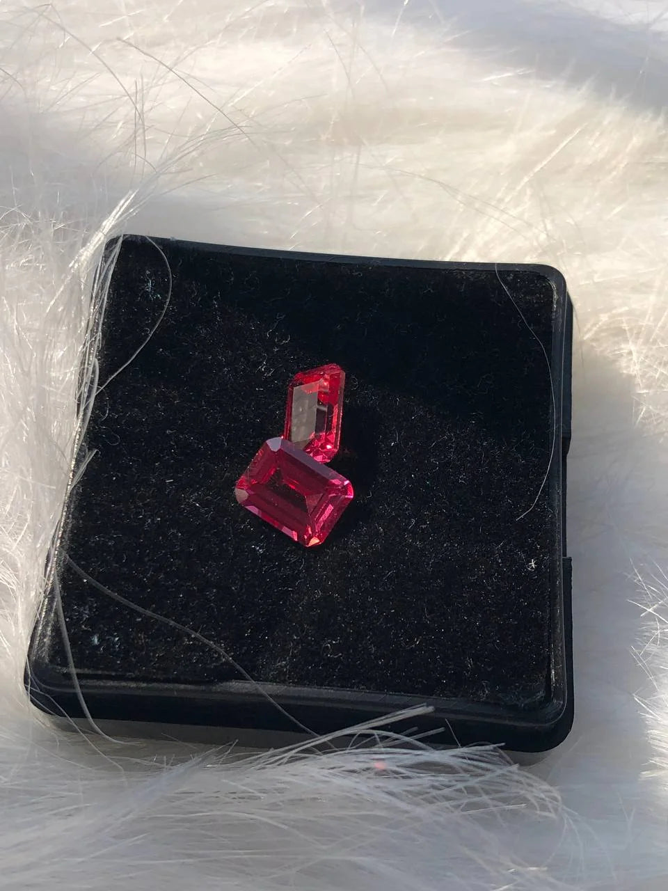 4.154 CT Lab Created Pink Sapphire Emerald Cut Loose Gemstone Pair For Earrings Genuine Quality