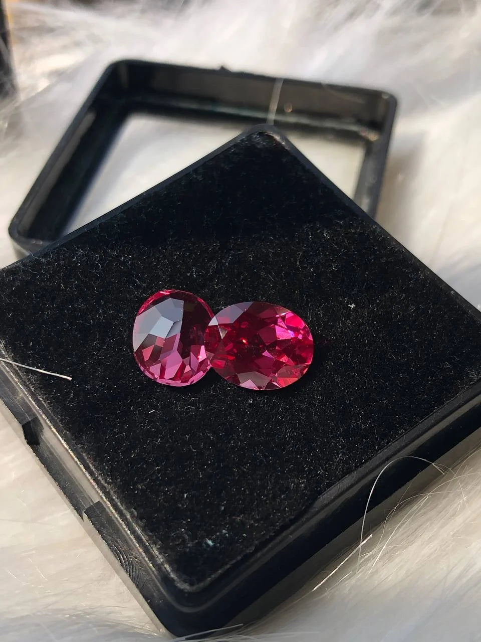 7.21 CT Oval Pink Sapphire Gemstone Pair For Earrings Lab-Created Loose Gems