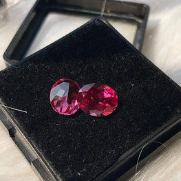 7.21 CT Oval Pink Sapphire Gemstone Pair For Earrings Lab-Created Loose Gems