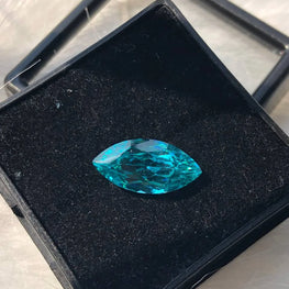 7.25 CT Lab Created Marquise Blue Paraiba Gemstone: Stunning Single Stone For Ring