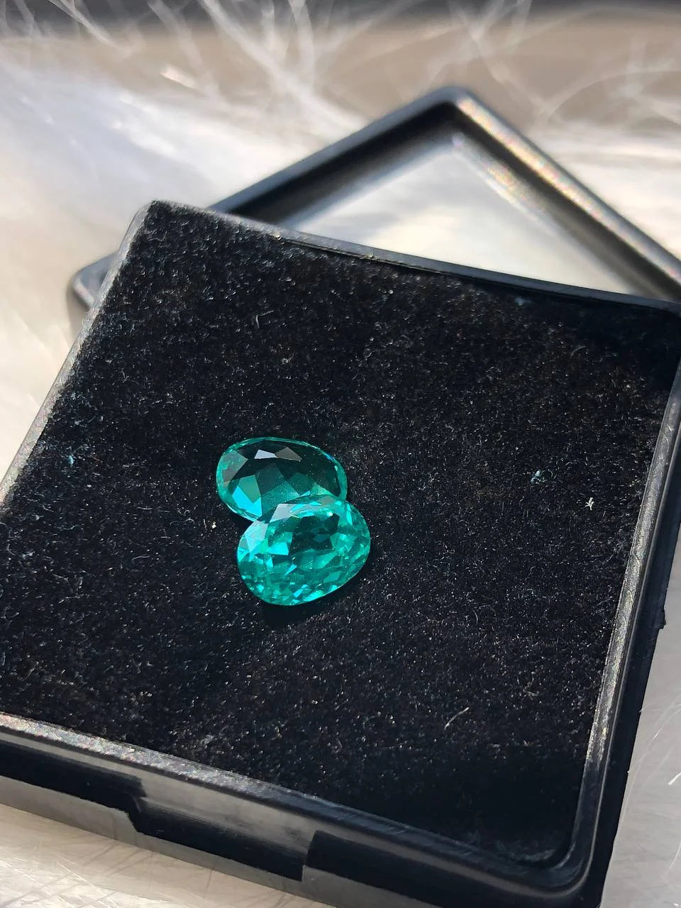 Lab Created Blue Paraiba Gemstone Pair