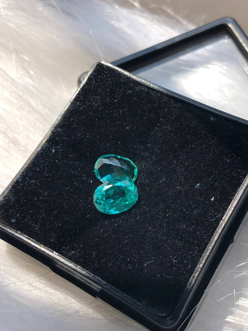Lab Created Blue Paraiba Gemstone Pair