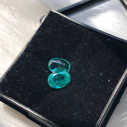 Lab Created Blue Paraiba Gemstone Pair