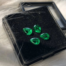 Pear Cut Lab Created Emerald Gemstone