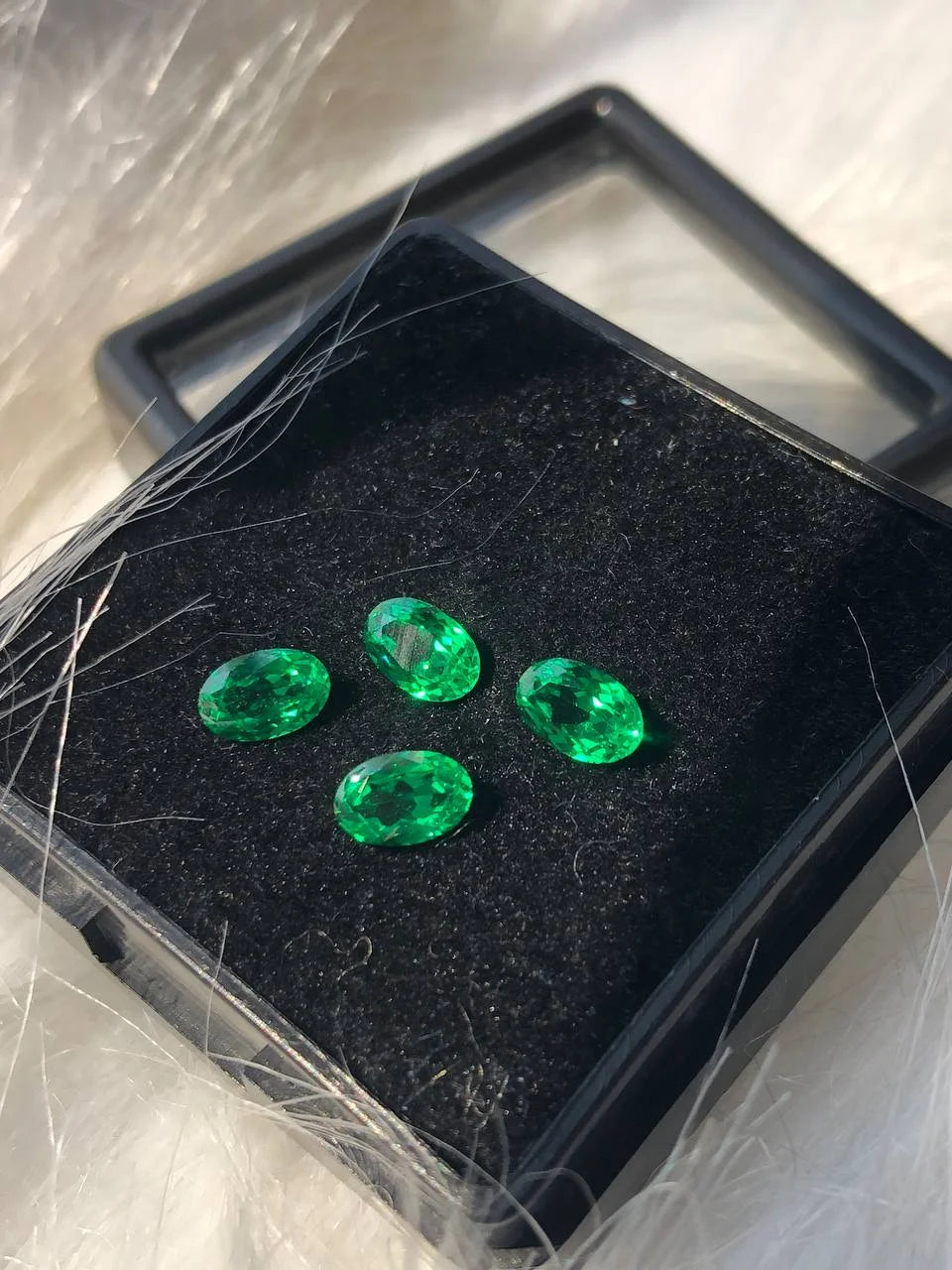 Oval Cut Lab Created Emerald Gemstone