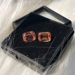 4.542 CT Emerald Cut Lab Created Loose Gemastone Orange Sapphire Gemstone Ideal For Earring
