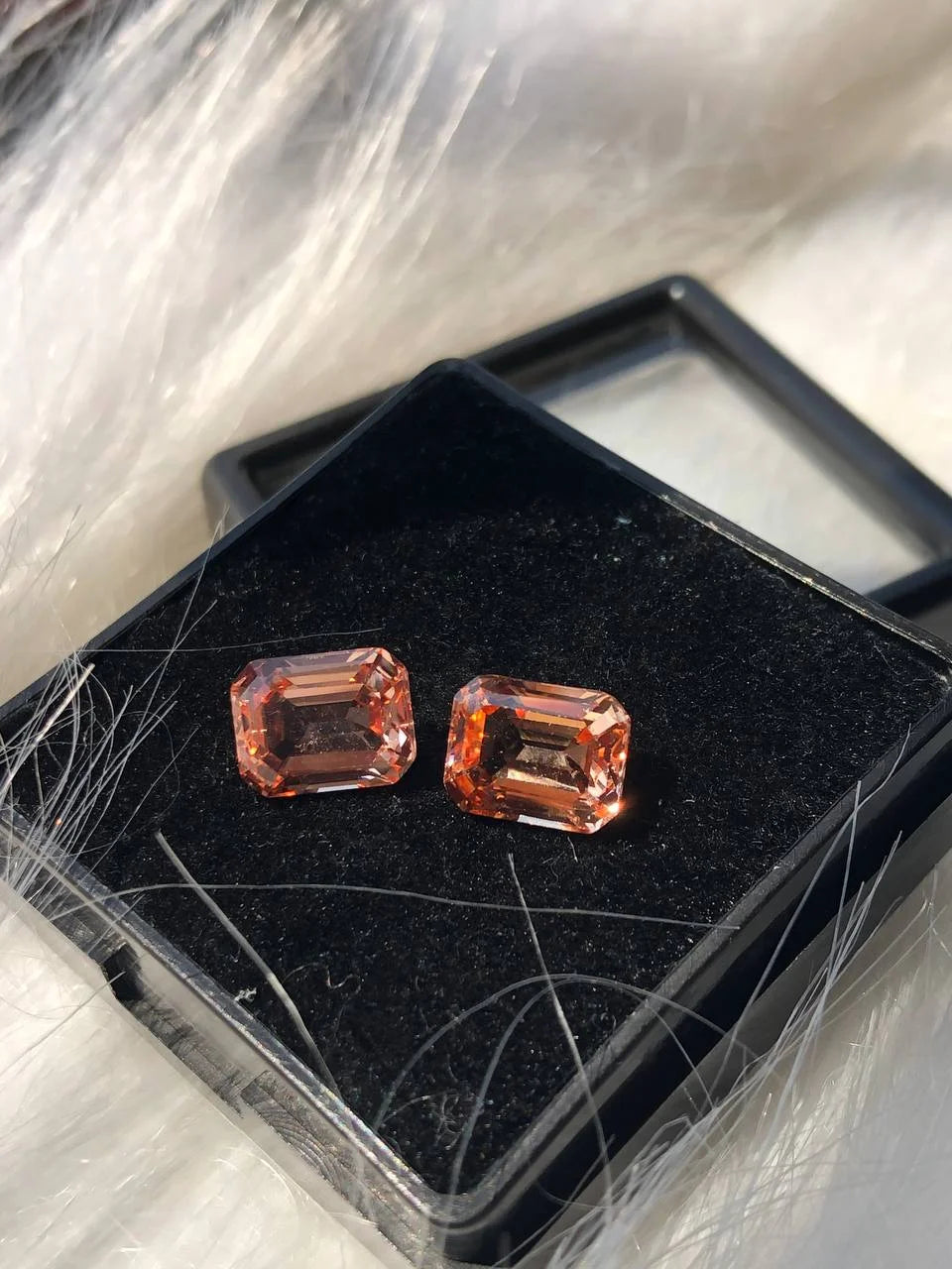 Emerald Cut Orange Sapphire Gemstone