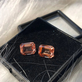 4.542 CT Emerald Cut Lab Created Loose Gemastone Orange Sapphire Gemstone Ideal For Earring