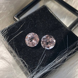 Round Cut Pink Sapphire Gemstone Pair