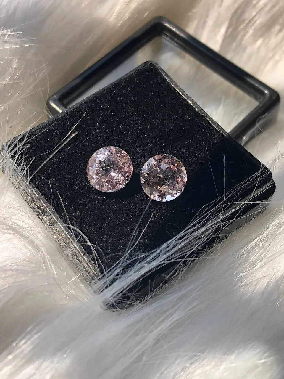 Round Cut Pink Sapphire Gemstone Pair