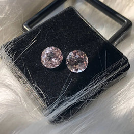 Round Cut Pink Sapphire Gemstone Pair