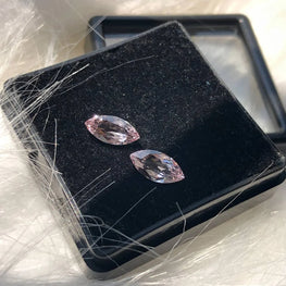 Marquise Cut Lab Craeted Pink Gemstone Pair