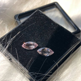Marquise Cut Lab Craeted Pink Gemstone Pair
