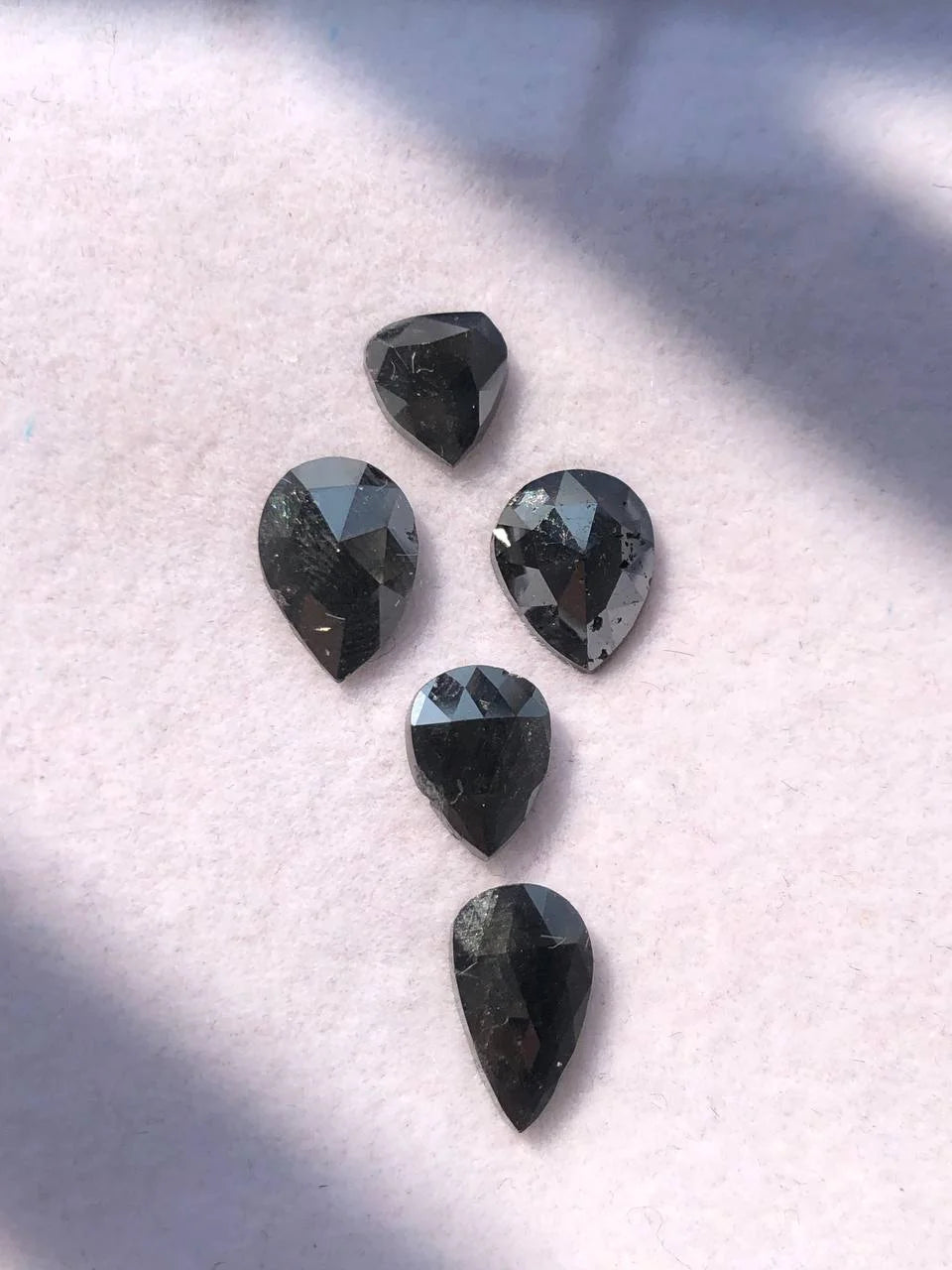 7.42 CT Natural Black Diamond Pear Cut Loose Diamond Jewelry Making Diamond