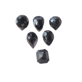 8.38 CT Natural Black Diamond Pear And Asscher Cut Loose Diamond For Gorgeous Jewelry Making