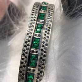 Princess Cut Sterling Silver Art Deco Bracelet