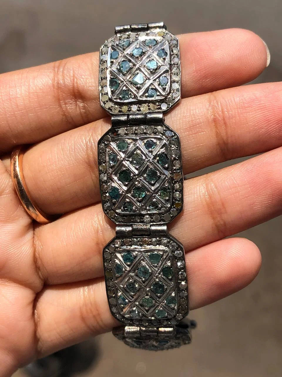 Square Bar Natural Diamond Bracelet