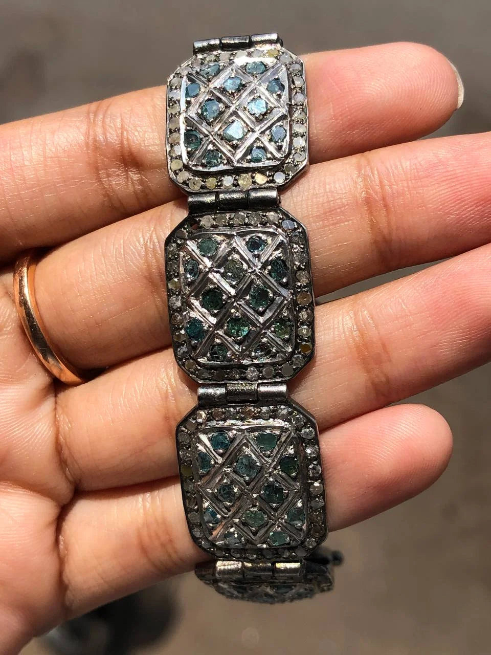 Square Bar Natural Diamond Bracelet