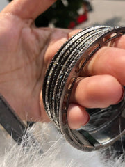Black Rhodium Natural Diamond Bangle