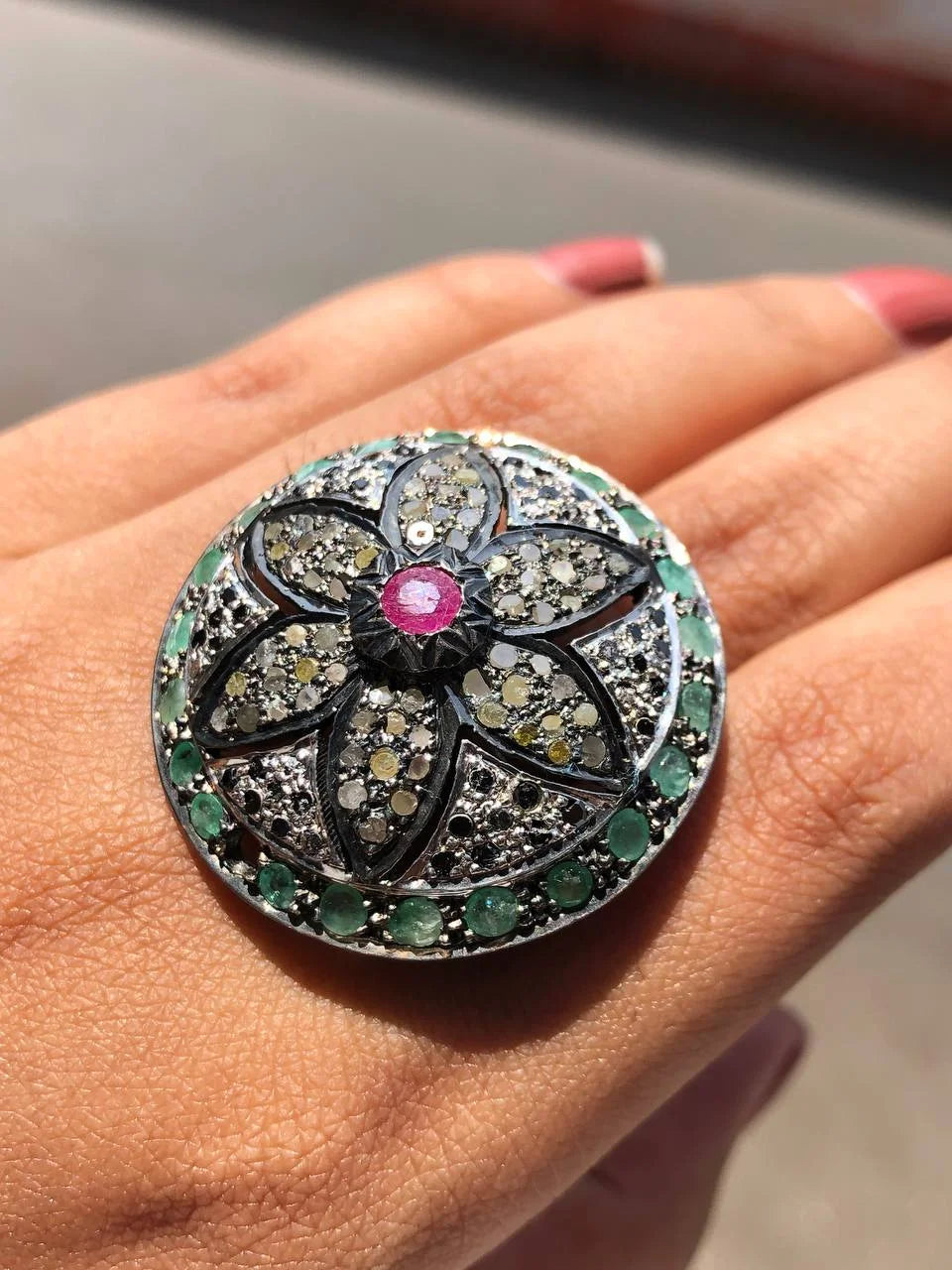 Round Dome Vintage Style Ring