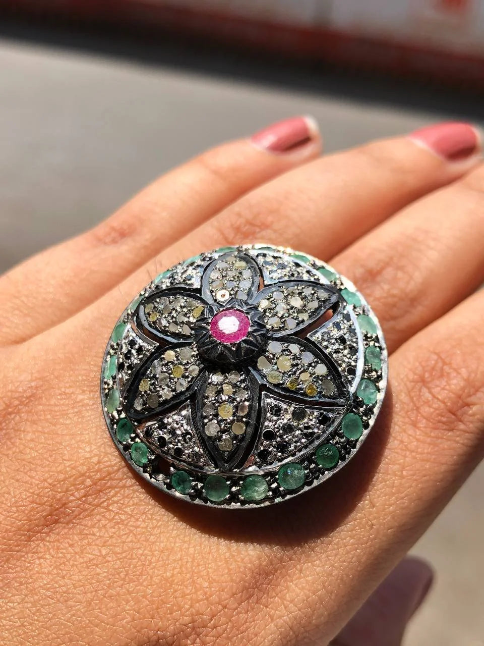 Round Dome Vintage Style Ring