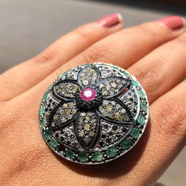 Round Dome Vintage Style Ring