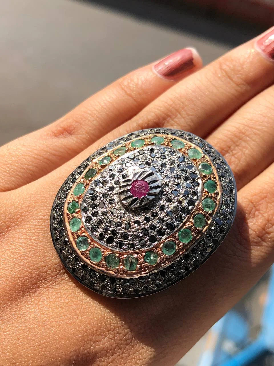 Delicate Ruby Gemstone Unique Ring
