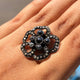 Natural Rose Cut Diamond Flower Ring Stunning 925 Sterling Silver Promise Ring