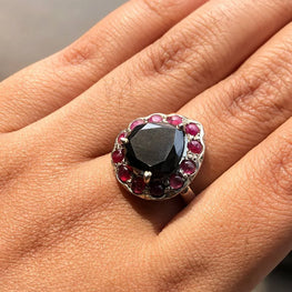 Pear Cut Black Moissanite Delicate Ring